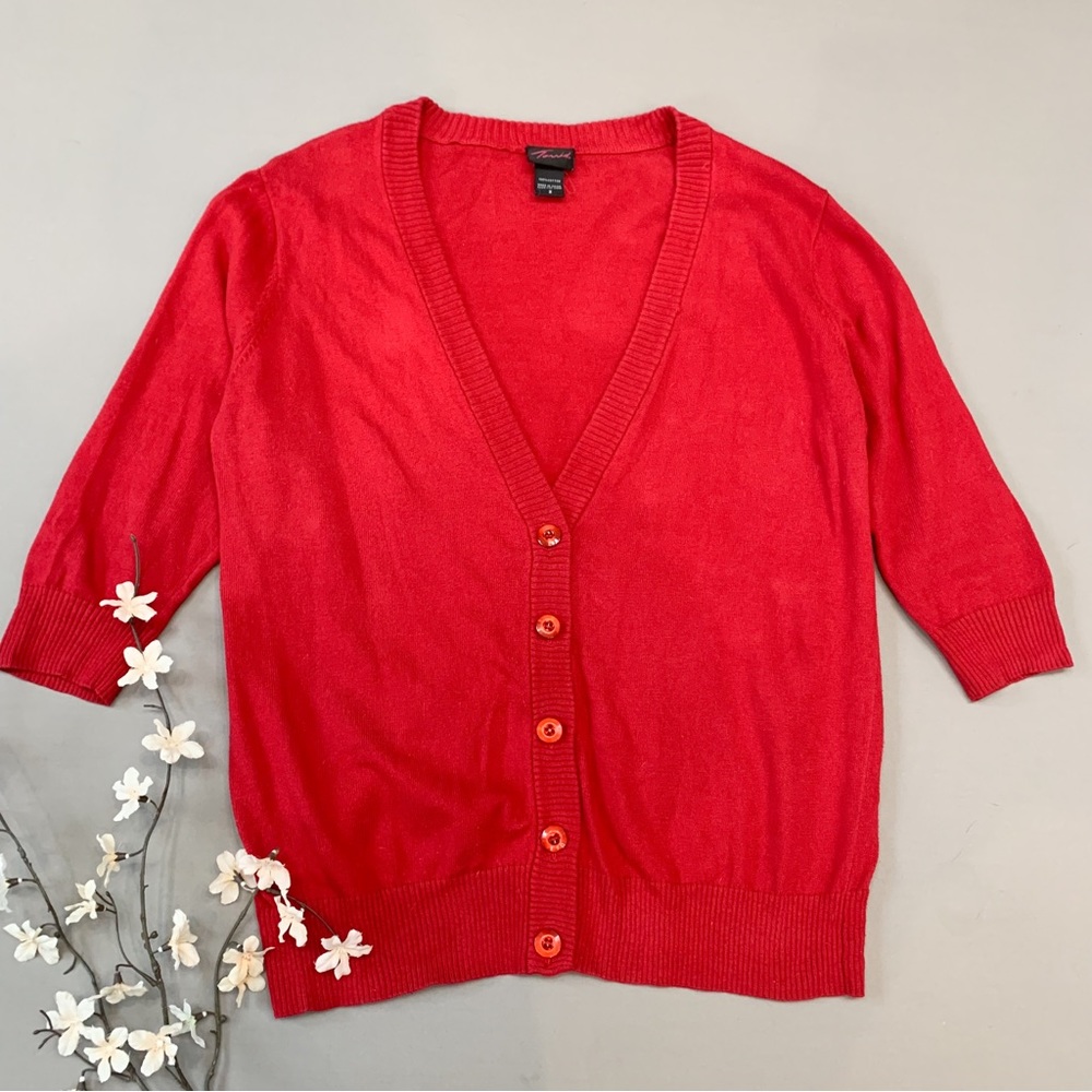 TORRID red cardigan sweater, plus 2X.
